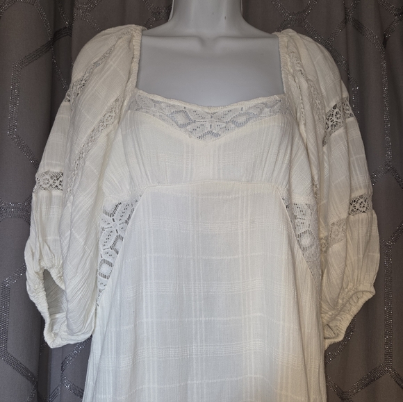 Free People All The Attitude White Maxi Dress XS Boho Cottage Core - Picture 4 of 7